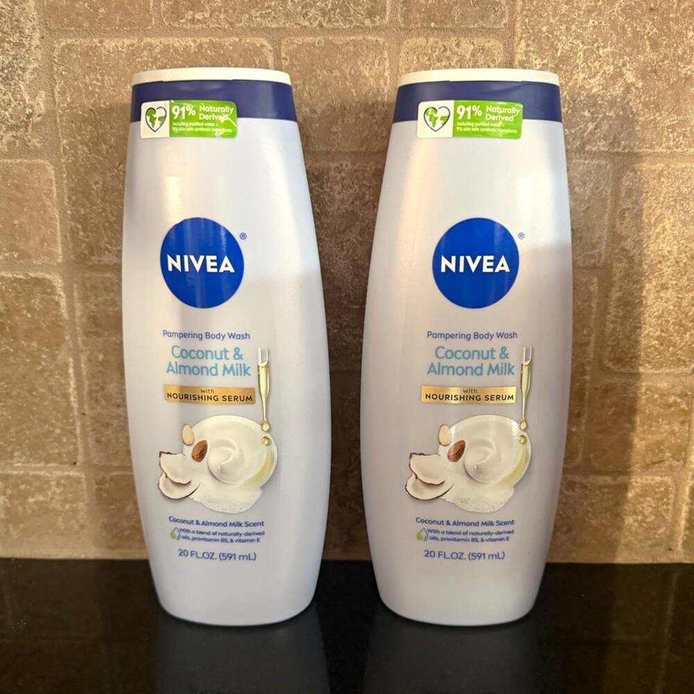 NIVEA Pampering Body Wash Coconut & Almond Milk 20 fl oz 2 Pack